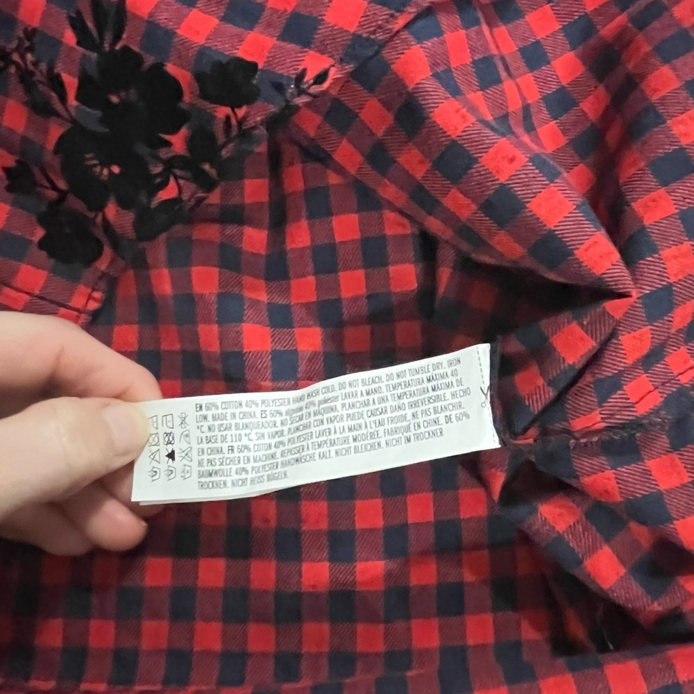 English Factory Gingham and Floral Blouse - Picture 5 of 7
